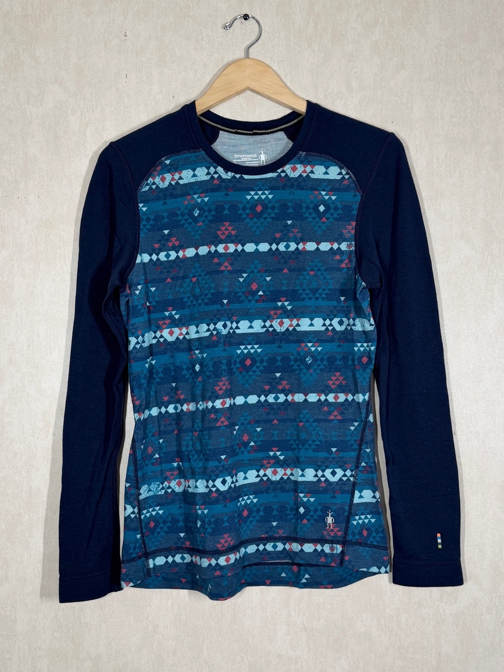 Smartwool Women’s Merino 250 Base Layer Crew Neck Shirt in Digital Snowflake XL